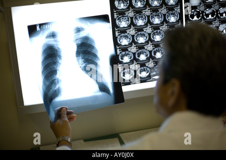 Doctor examining x-ray image Banque D'Images