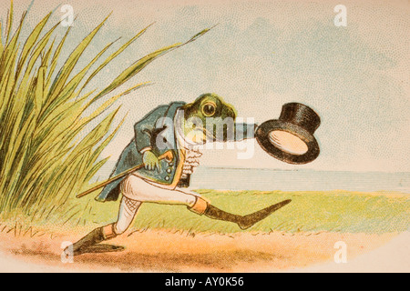 La Grenouille qui aurait un courtisant Rendez-vous de l'ancien, la mère l'Oie s rimes et Contes Banque D'Images