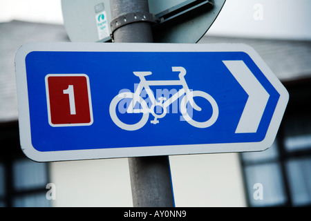 Direction de la randonnée à vélo No1 Stockton on Tees Angleterre Banque D'Images