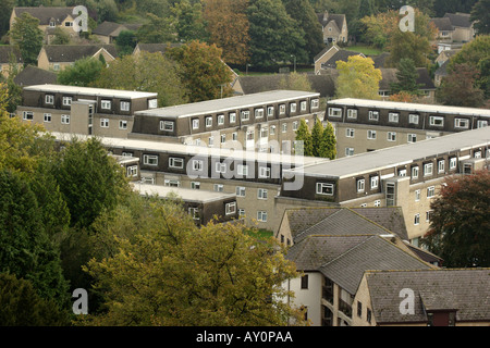 Vue aérienne de la ville de Cirencester montrant la retraite appartements Banque D'Images