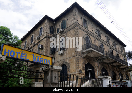 La façade de l'hôtel Baron, d'un lieu patrimonial où Lawrence d'Arabie utilisée pour rester. Photo prise à Alep, en Syrie Banque D'Images