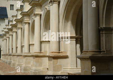 Cour intérieure à l'intérieur de l'abbaye de Fontevraud, France Banque D'Images