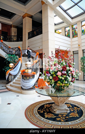 Hall d'Anting Villa Hotel, Shanghai. C'est un hôtel dans la Concession française de Shanghai, Chine. Banque D'Images