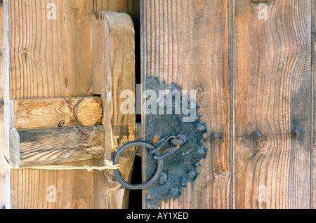 Gros plan d'une porte et un cadenas à un village traditionnel de la ville de Séoul en Corée du Sud Banque D'Images