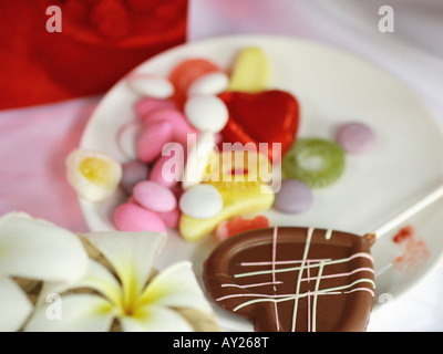 Close-up de bonbons dans une assiette Banque D'Images