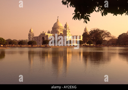L'Ouest du Bengale en Inde Calcutta Mémorial Victoria au nord du lac avant la fin de l'après-midi Banque D'Images