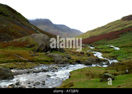 Gatesgarthdale Beck au-dessus de la lande dans le Lake District Cumbria Banque D'Images