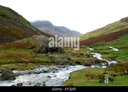 Gatesgarthdale Beck au-dessus de la lande dans le Lake District Cumbria Banque D'Images