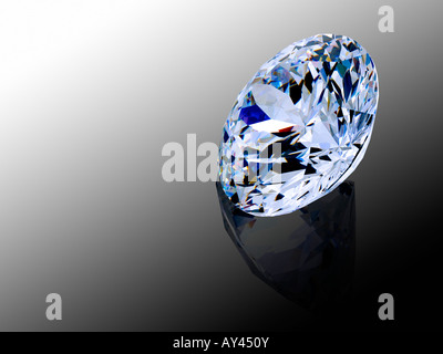 Close up d'un diamant taille brillant Banque D'Images