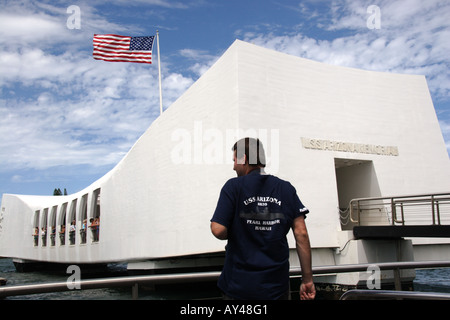USS Arizona Memorial à Pearl Harbor Oahu Hawaii Banque D'Images