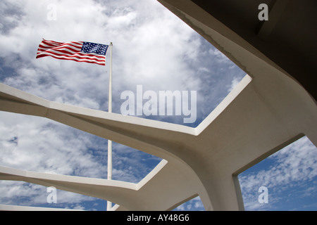 USS Arizona Memorial à Pearl Harbor Oahu Hawaii Banque D'Images