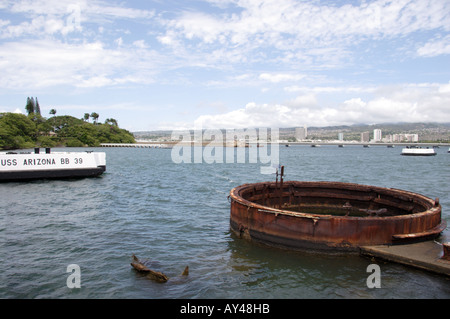 USS Arizona Memorial à Pearl Harbor, Hawaii Banque D'Images