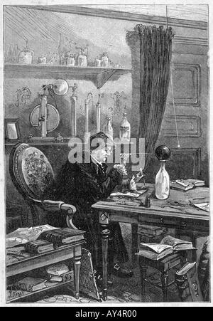 B.Franklin dans l'étude de travail Banque D'Images