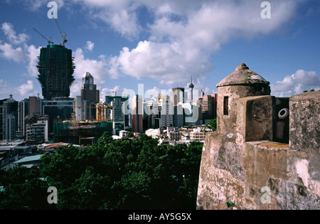 Vue générale de Fortaleza do Monte de l'ancienne colonie portugaise de Macao. Banque D'Images