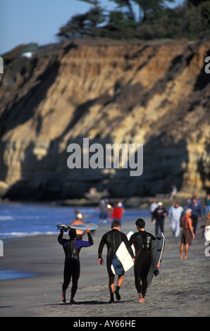 Groupe d'internautes sur Del Mar beach California USA Banque D'Images