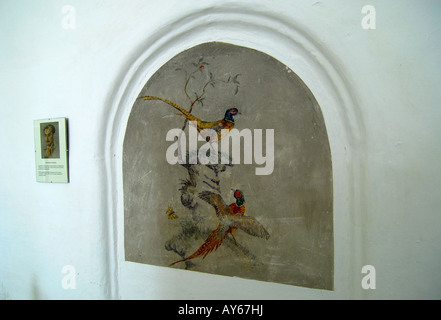 Peinture de la Seconde Guerre mondiale prisonnier le mur de cellule dans le château de Colditz, Allemagne Banque D'Images