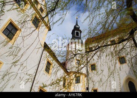 Dans la cour des prisonniers de la Seconde Guerre mondiale le château de Colditz, en Saxe, Allemagne prison Banque D'Images