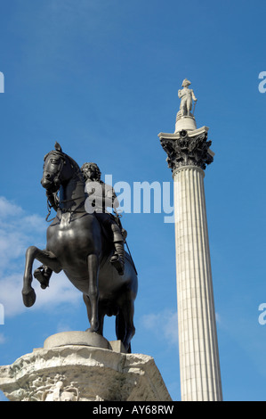 Nelsons column Trafalgar square Banque D'Images