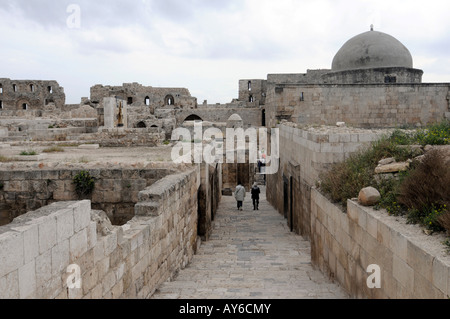 Une vue à l'intérieur de la citadelle de la vieille ville d'Alep, en Syrie. Banque D'Images