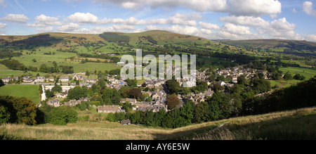 Le Derbyshire Castleton de Château de Peveril vue panoramique Banque D'Images