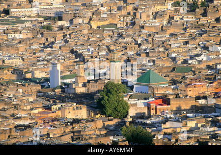 Maroc : le Moyen Atlas sur la Médina de Fès Banque D'Images