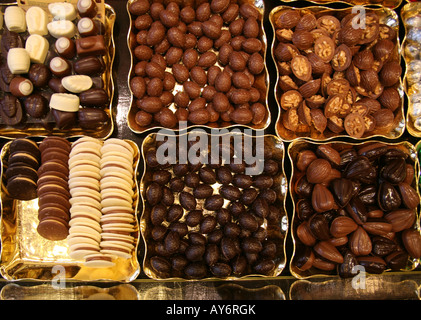 Biscuits et chocolats de luxe boutique à Bruxelles Banque D'Images