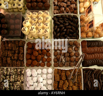 Chocolats de luxe & biscuits boutique à Bruxelles Banque D'Images