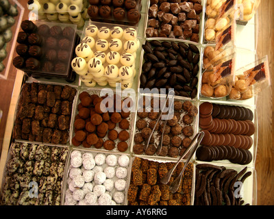 Chocolats de luxe & biscuits boutique à Bruxelles Banque D'Images