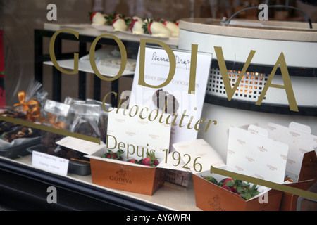 Godiva Chocolatier, dans le centre de Bruxelles Banque D'Images