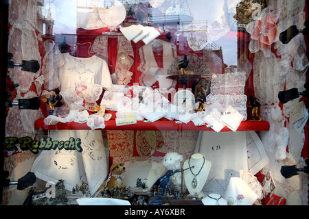 Affichage de vitrine de la dentelle à Bruxelles Banque D'Images