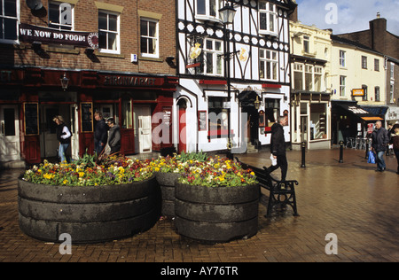 Newcastle-under-Lyme-centre-ville marché Fer Banque D'Images