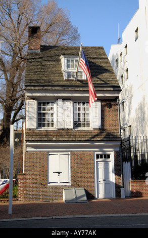 La Betsy Ross House à Philadelphie où le premier drapeau américain a été cousu. Banque D'Images