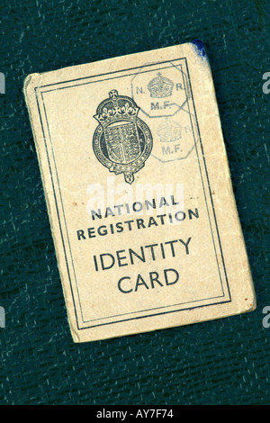 Livre d'enregistrement National Identity Card 1940 Banque D'Images