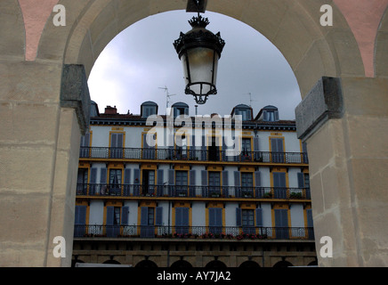 Bâtiment coloré caractéristique de Parte Vieja Vieux Quartier Basque Donostia San Sebastian Golfe de Gascogne Espagne España Europe Banque D'Images