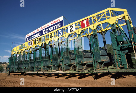 Ruidoso Downs, accueil à l'All American Futurity - quartier le plus riche du monde course de chevaux, de Ruidoso Downs, Nouveau Mexique. Banque D'Images