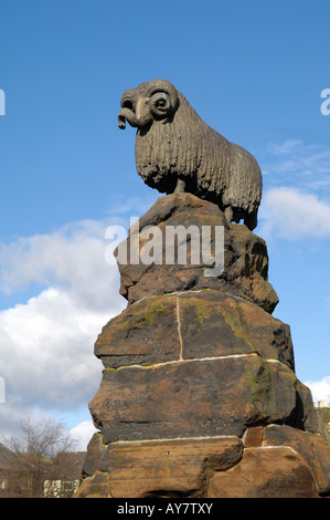 La sculpture de Moffat Ram, Moffat, Dumfries et Galloway, Écosse Banque D'Images