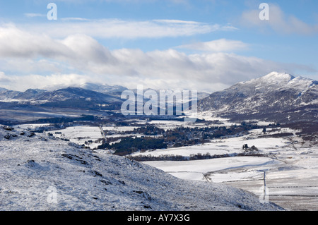 En hiver, de Creag Bheag, près de Kingussie, Highlands, Scotland Banque D'Images