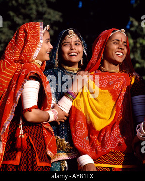Les femmes en robe traditionnelle indienne, Jaipur, Rajasthan, Inde Banque D'Images