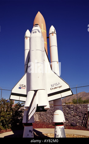 Une réplique de la navette spatiale Challenger est fier, à l'Espace Musée de peintures murales dans l'Orgue, près de Las Cruces, Nouveau Mexique. Banque D'Images