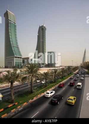 Les bâtiments du port financier de Bahreïn Manama King Faisal Highway Banque D'Images