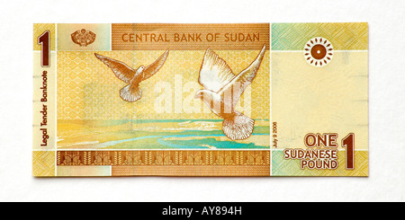 Soudan Une livre bank note Banque D'Images