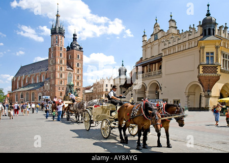 Place du marché, Cracovie, Pologne Banque D'Images