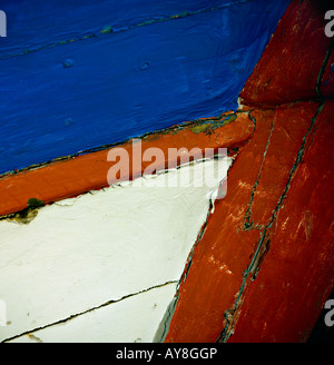 Bateau de pêche typique peint, Madeira, Portugal Banque D'Images