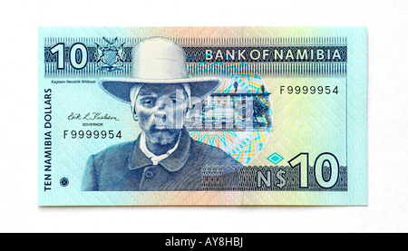 La Namibie 10 Dollar bank note Banque D'Images