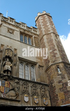 Grande porte à Trinity College de détails au Trinity Street, Cambridge, Royaume-Uni Banque D'Images