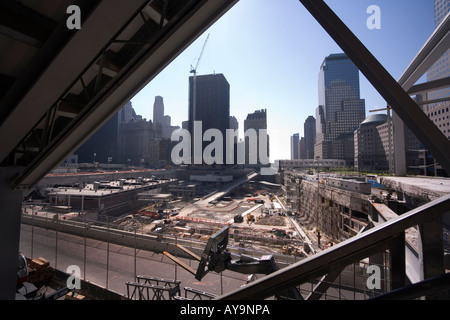 Le Ground Zero chantier de construction dans la région de lavis de Manhattan New York City Financial District scène du 11 septembre 2001 Banque D'Images