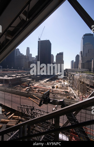 Le Ground Zero chantier de construction dans la région de lavis de Manhattan New York City Financial District scène du 11 septembre 2001 Banque D'Images