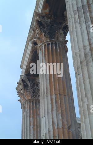 Grèce Athènes Temple de Zeus Détails Colonne Banque D'Images