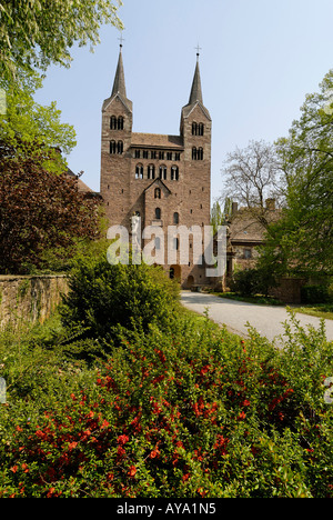Ancienne Abbaye et château de Corvey Hoexter Hoexter au Weser près de Holzminden en Rhénanie du Nord-Westphalie Allemagne Banque D'Images