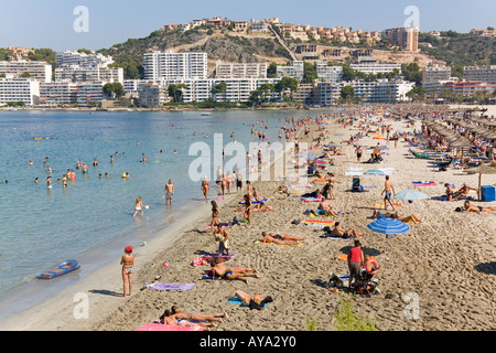 La plage de Magaluf, Majorque, Îles Baléares, Espagne Banque D'Images